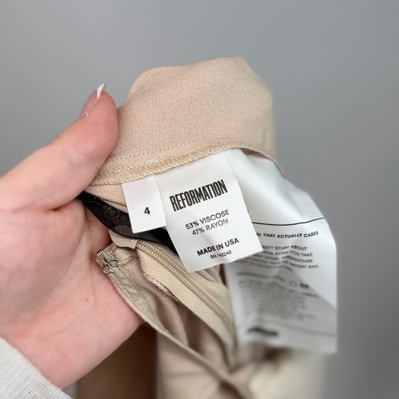 Reformation Tan Adjustable Strap High Neck Sleeveless Open Back Maxi Dress - Picture 4 of 4